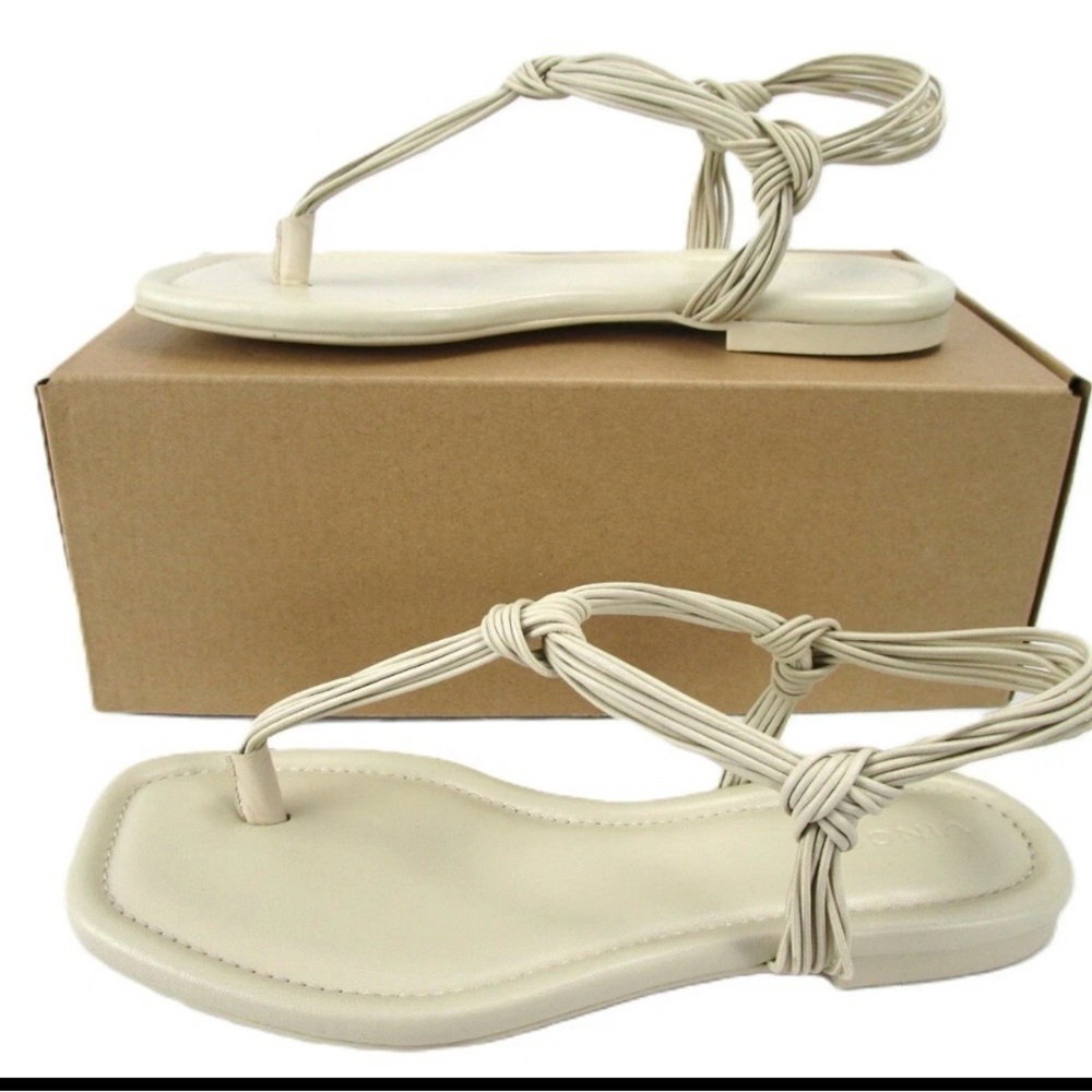 Vince Deja Leather Sandal square toe and slender size 38.5 hand-twisted